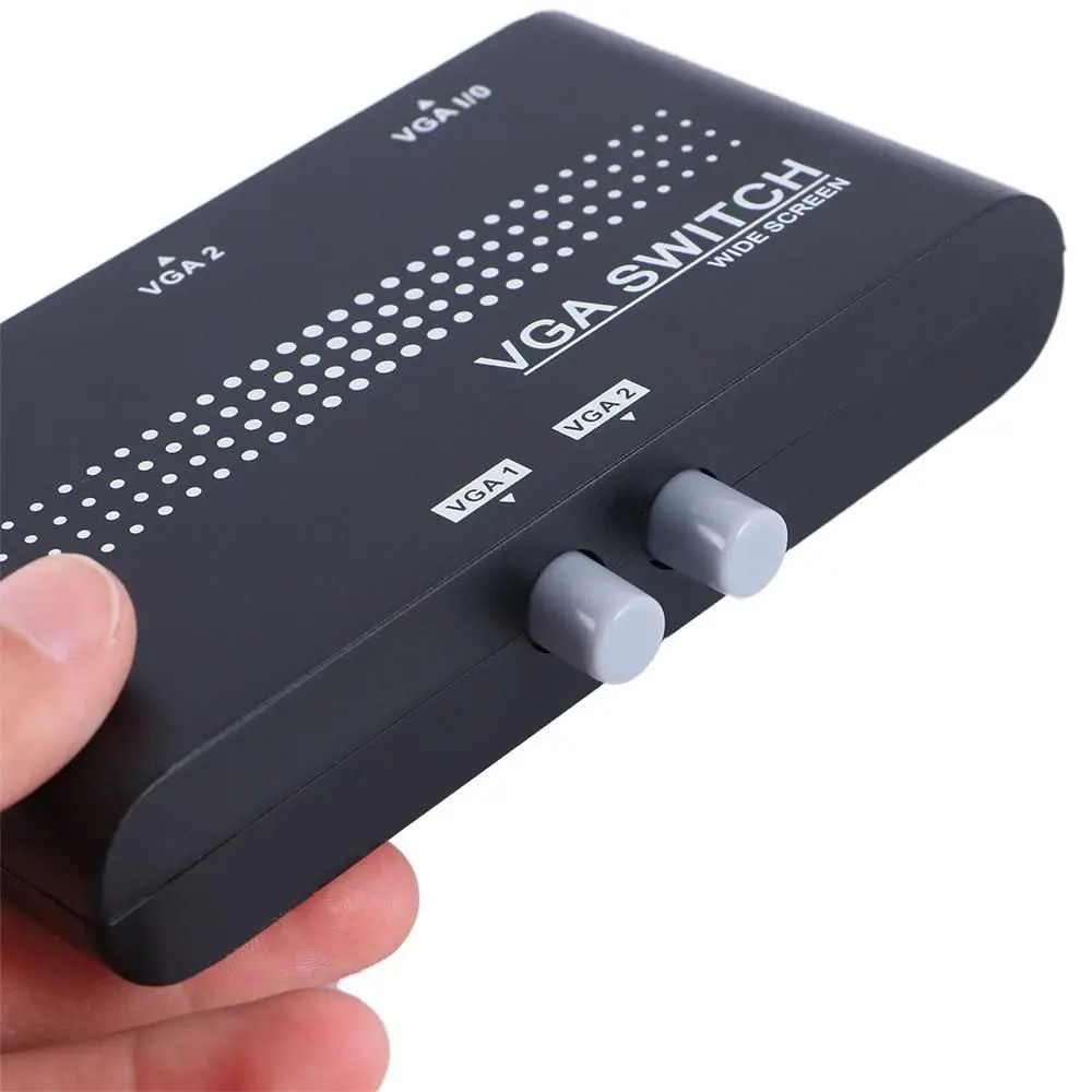 2 Ports Monitor Accessories 2 Ways 1920x1440 Converter Box VGA Splitter VGA Switcher Video Switch Adapter