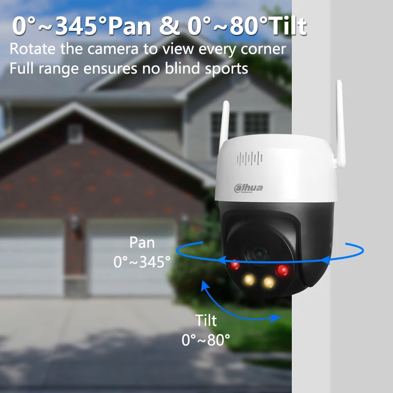 Imagem -03 - Câmera Inteligente com Alarme de Som e Luz Mini Câmera ao ar Livre Detecção Humana Conversa Bidirecional Modelo pt Sd2a500hb-gn-aw-pv s2 Dahua5mp