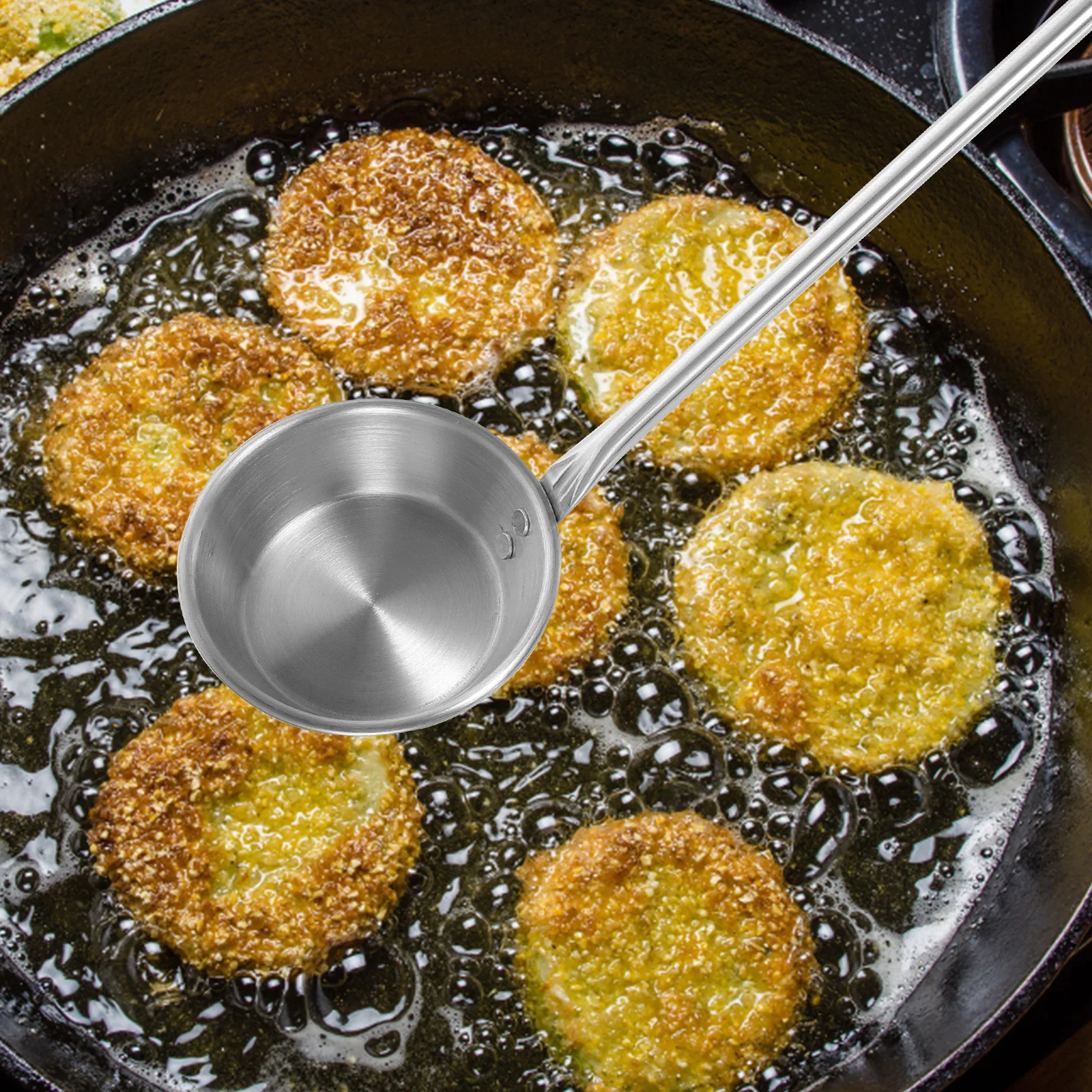 

Stainless Steel Frying Spoon Non-Stick Oil Resistant Kitchen Cooking Utensil for Home and Restaurant Use