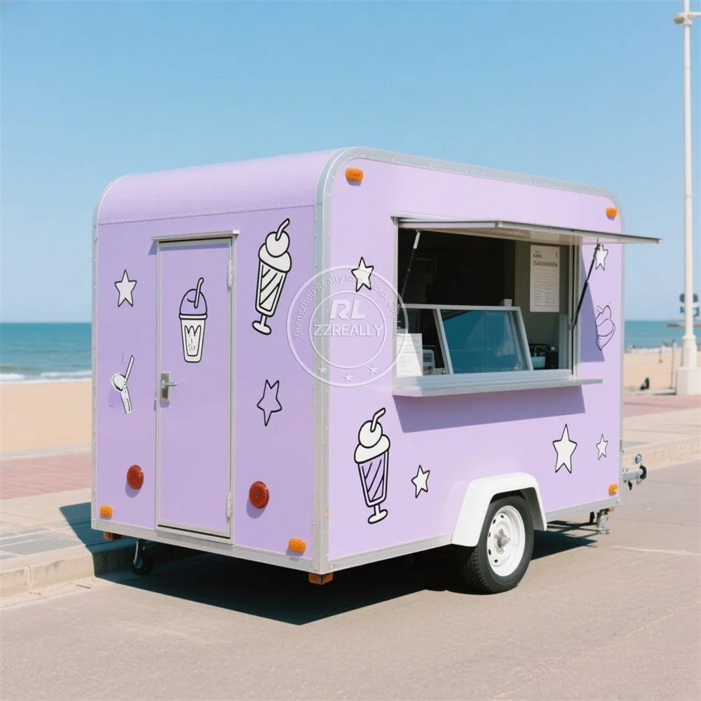 

Food Truck Fully Equipped Customized Food Trailer With Full Kitchen Equipment Street Ice Cream Cart Catering Trailer For Sale