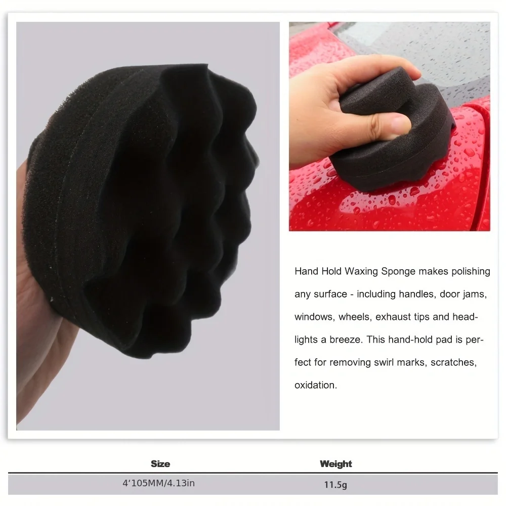 1/2PCS Detailing Wave Type Tire Dressing Tools Hex Grip Applicator Handheld Tire Car Foam Sponge Reusable Tire Waxing Sponge