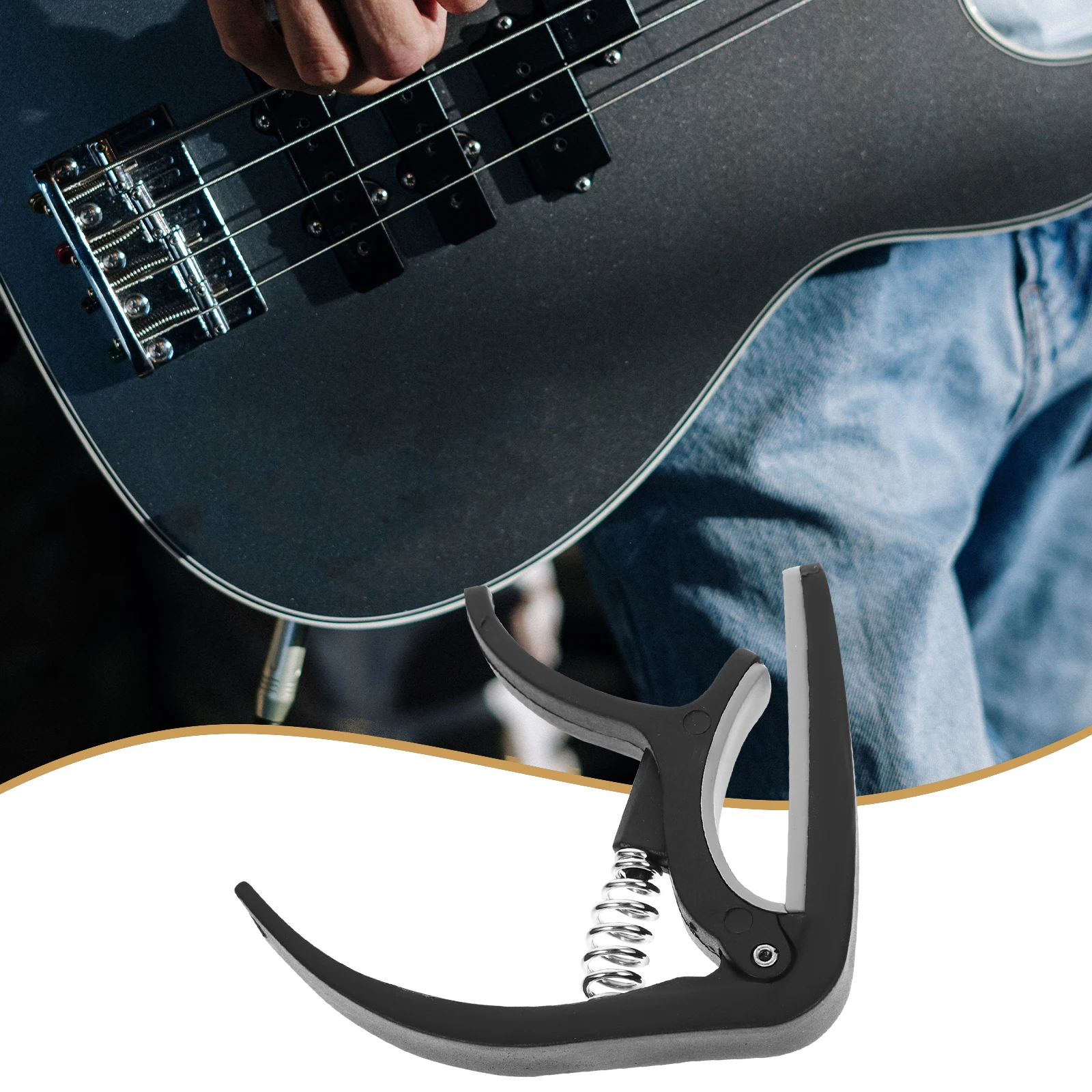 

Acoustic Folk Guitar Ukulele Spring Tension Tuning Tool Portable Compact Capo For String Instruments Guitar