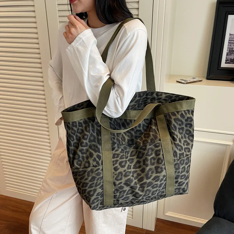 

Woman Tote Bag Fashion Brand Leopard Shoulder Bag for Women 2025 Large Shoppers Designer Female Handbags Canvas Ladies Hand Bags