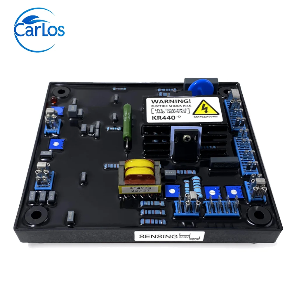 

Регулятор напряжения AVR KR440 для генератора, автоматический стабилизатор напряжения, однофазный/трехфазный, для бесщеточных генераторов переменного тока, модуль контроля выходного напряжения