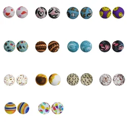 50pcs 15mm New Love Flower Embroidered Pattern Food Grade Silicone Beads DIY Making Bracelet Key Ring Keychain Accessories