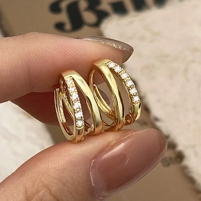 

PONYKISS 925 Sterling Silver Needle Zircon Round Hoop Earring for Women Trendy Fashion Jewelry Light Luxury Accessories