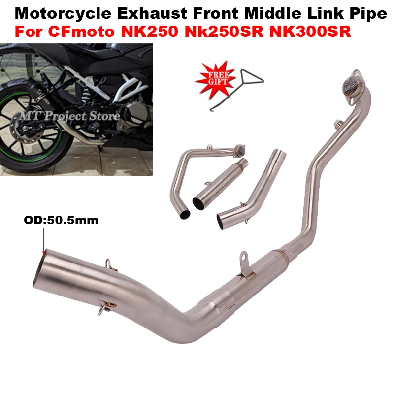 

Slip On For CFmoto NK250 NK 250 300SR Nk250SR NK300SR Motorcycle Exhaust Escape Front Link Pipe Connecting 51mm Moto Muffler