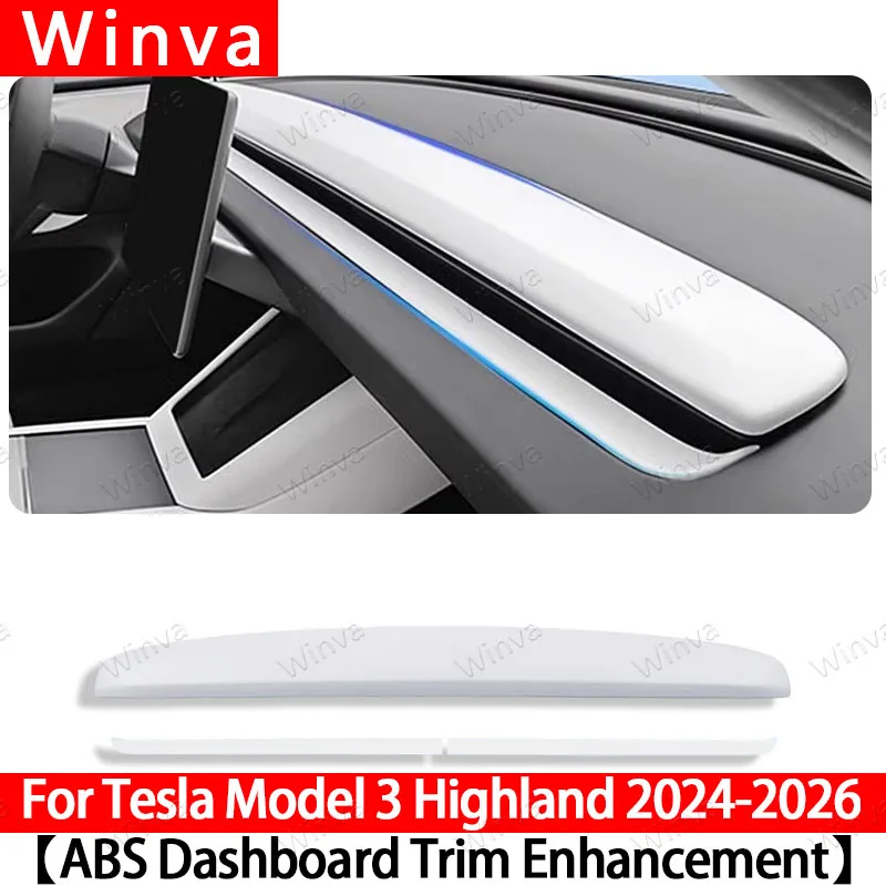 

For Tesla Model 3 Highland 2024 2025 2026 Interior ABS Dashboard & Air Outlet Panel Cover Set | Durable Stylish Trim Accessories
