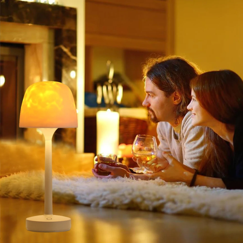 

Атмосферная настольная лампа с дистанционным управлением, лампа для проектора Ocean Wave, 3/16 цветов для спальни, милый декор комнаты для девочек-подростков