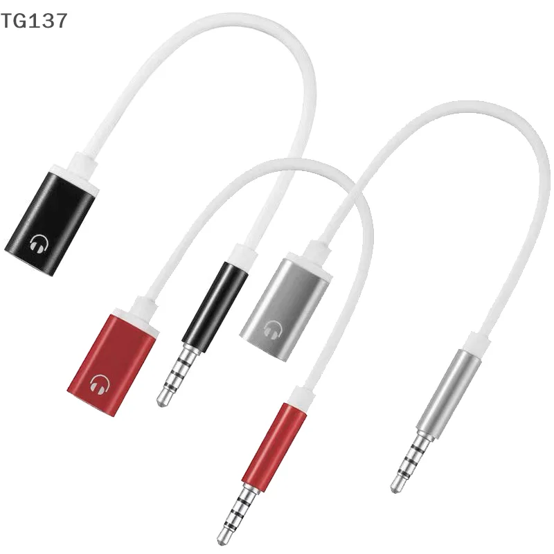 1Pcs 3.5mm to Type C Female Flat Head Adapter Cable Analog Audio Headphone Jack to USB-C Converter