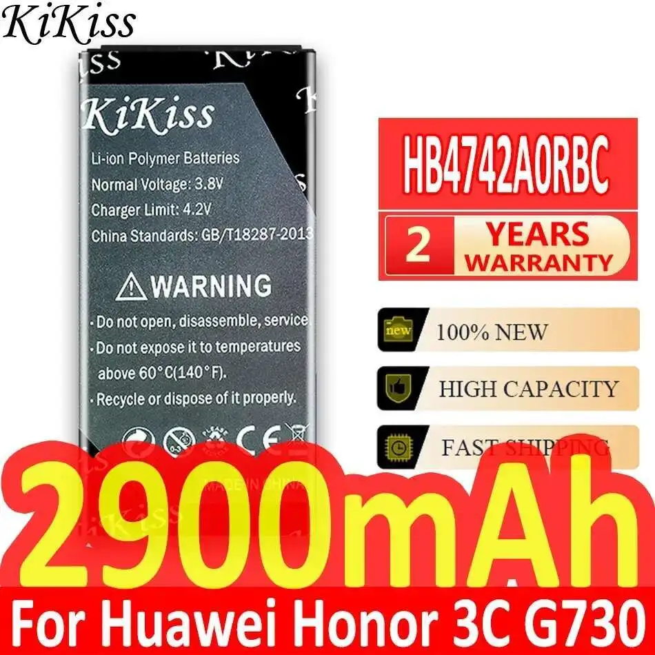 

Прочный аккумулятор для мобильного телефона 2900 мАч HB4742A0RBC HB4742A0RBW для Huawei Honor 3C G730 G740 H30-T00 H30-T10 H30-U10 H30