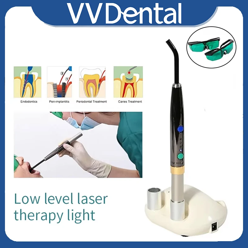 

VVDental Diode Laser System Wireless Photo-Activated Heal laser Pen Disinfection Oral Soft Tissue Lamp Perio Endo Surgical Tools