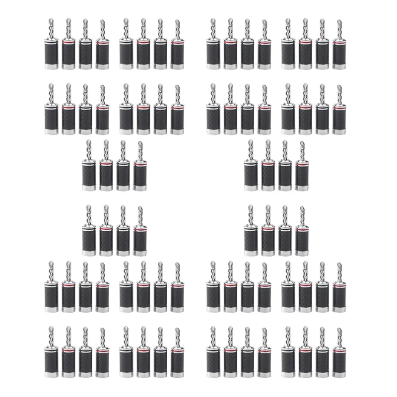 

【Electronic-Accessories】80Pcs Banana Plugs Hi-End HIFI DIY Carbon Fiber Copper Plated Rhodium Electrical Audio Jack Banana Conne