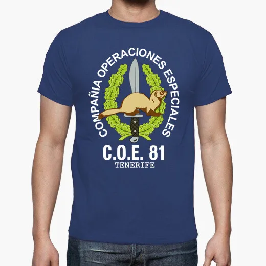 Spanish Legion COE 81 Tenerife Mod 1 Special Operations Emblem T-Shirt. Summer Cotton O-neck Mens Short Sleeve T-Shirt New S-3XL