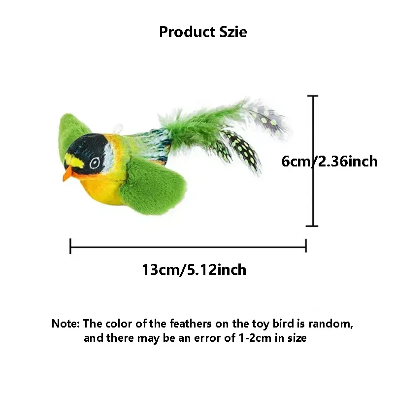 1–3 Stück: Dieses Katzenspielzeug imitiert Vogelgeräusche, um die Katze zu unterhalten. Das elastische Seil hilft, Langeweile zu vertreiben und verhindert, dass die Katze daran kratzt oder beißt. – Detail 2
