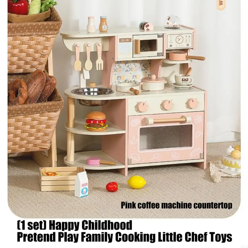 مجموعة لعب المطبخ التعليمية للأطفال الصغار، أدوات مختلفة ونماذج طعام لتطوير القدرات الحركية وA2UB