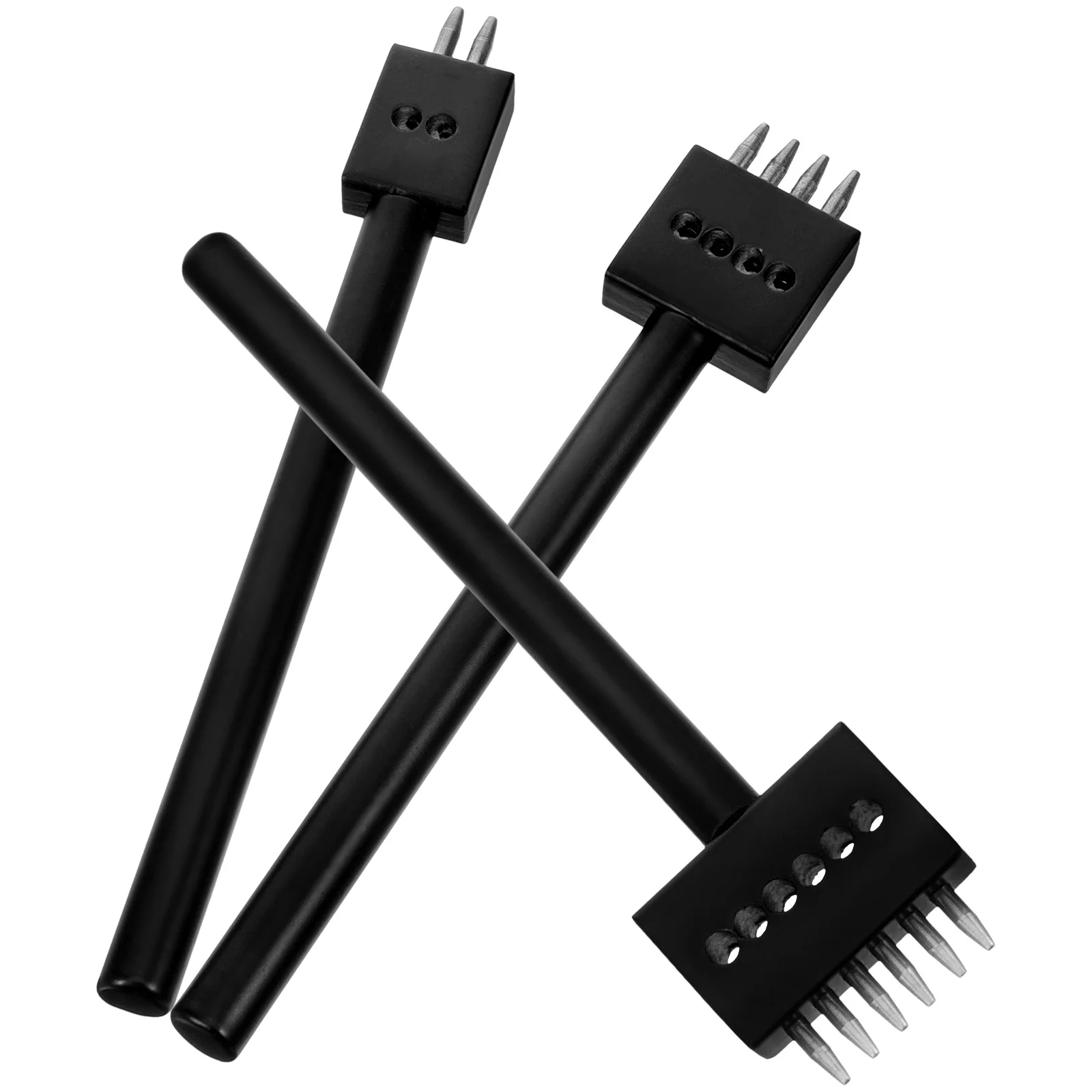 

Punch Tool 2+4+6 Teeth Handheld Metal Black DIY Kit Punching Sewing Stamping