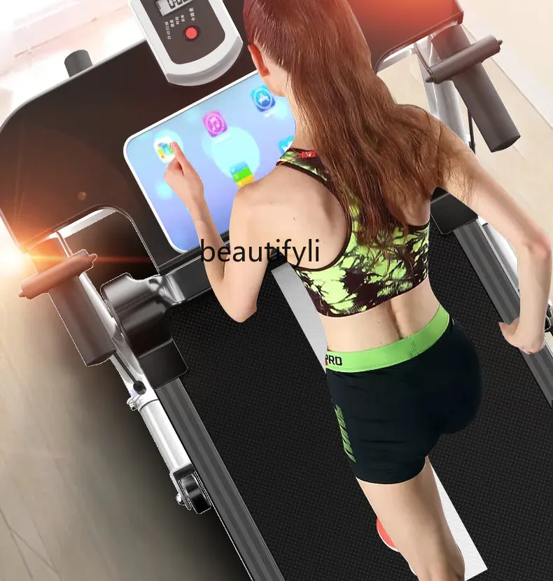 Treadmill Household Folding Flat Sports Mute Multi-Function Walking Machine Fitness Equipment