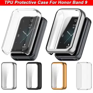 Soft TPU Case For Honor Band 9 Full Protective Shell Film Screen Protector Cover Bumper for Huawei Honor Band9 Accessories