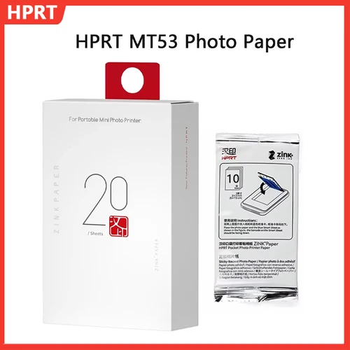 Papel fotográfico en Color Original HPRT MT53, papel fotográfico autoadhesivo para Mini impresora portátil, papel fotográfico de 2x3 pulgadas, foto HD MT53