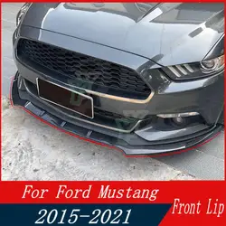 Car Front Bumper Lip Spoiler Splitter Diffuser Detachable Body Kit Cover Guard For Ford Mustang 2015 2016 2017 2018 2019 20 21