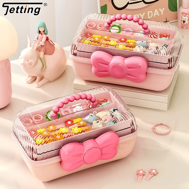 1Pc Multi-layer Hairpin Organizer Cute Girl Jewelry Case Head Rope Headband Display Rack Children's Hair Accessories Storage Box