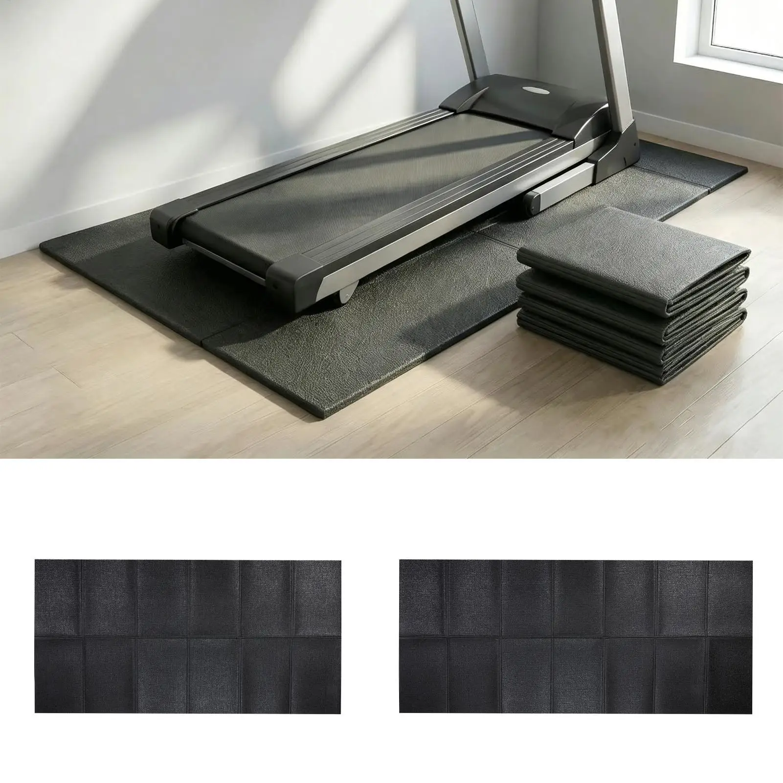 Under Treadmill Mat Heavy Duty Foldable Non Slip Carpet Under Elliptical Pad For Home Gym Office Indoor Yoga Workout Equipment