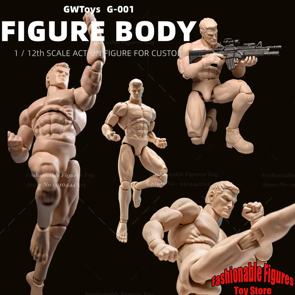 Gwtoys G001 1/12 Men Solider Muscles Body Strong Super Flexible Military Model Doll For Diy 6‘’ Action Action Drawing Sketch Toy