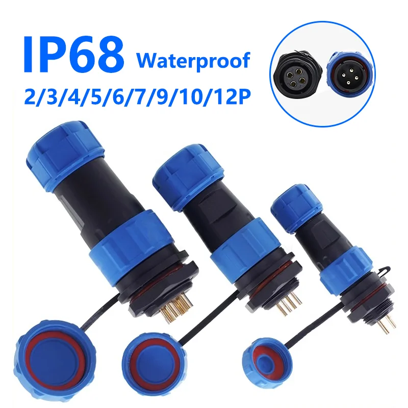 

5/10/100 Sets SP13 SP16/SP17 SP20/SP21 Waterproof Connectors IP68 Aviation Plug Male Female 2pin 3pin 4pin 5pin 6pin 7pin 9pin