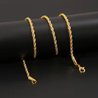 New Simple Classic Rope Chain for Men Women Necklace Casual Punk Stainless Steel Figaro Twisted Cuban Chain Necklace Jewelry 3