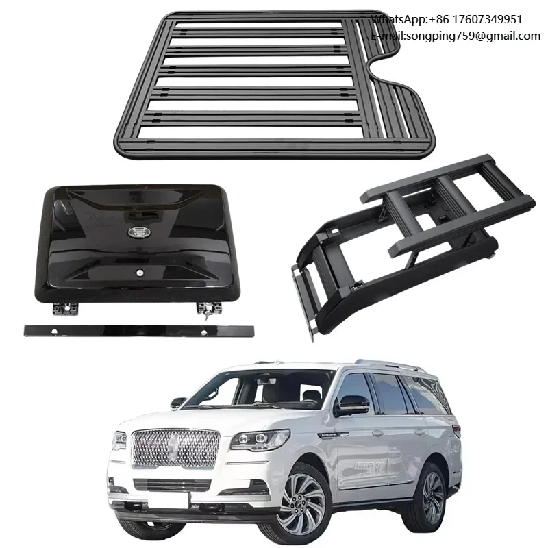 Guality Aluminum Car Roof Cargo Luggage Roof Rack Side Ladder Side Box for Lincoln Navigator 2018-2022 2023+