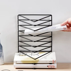 Desktop Triangular Book Stand Iron Storage Rack, Desktop Bookshelf Organizer, Desktop Bookcase Modern Bookself