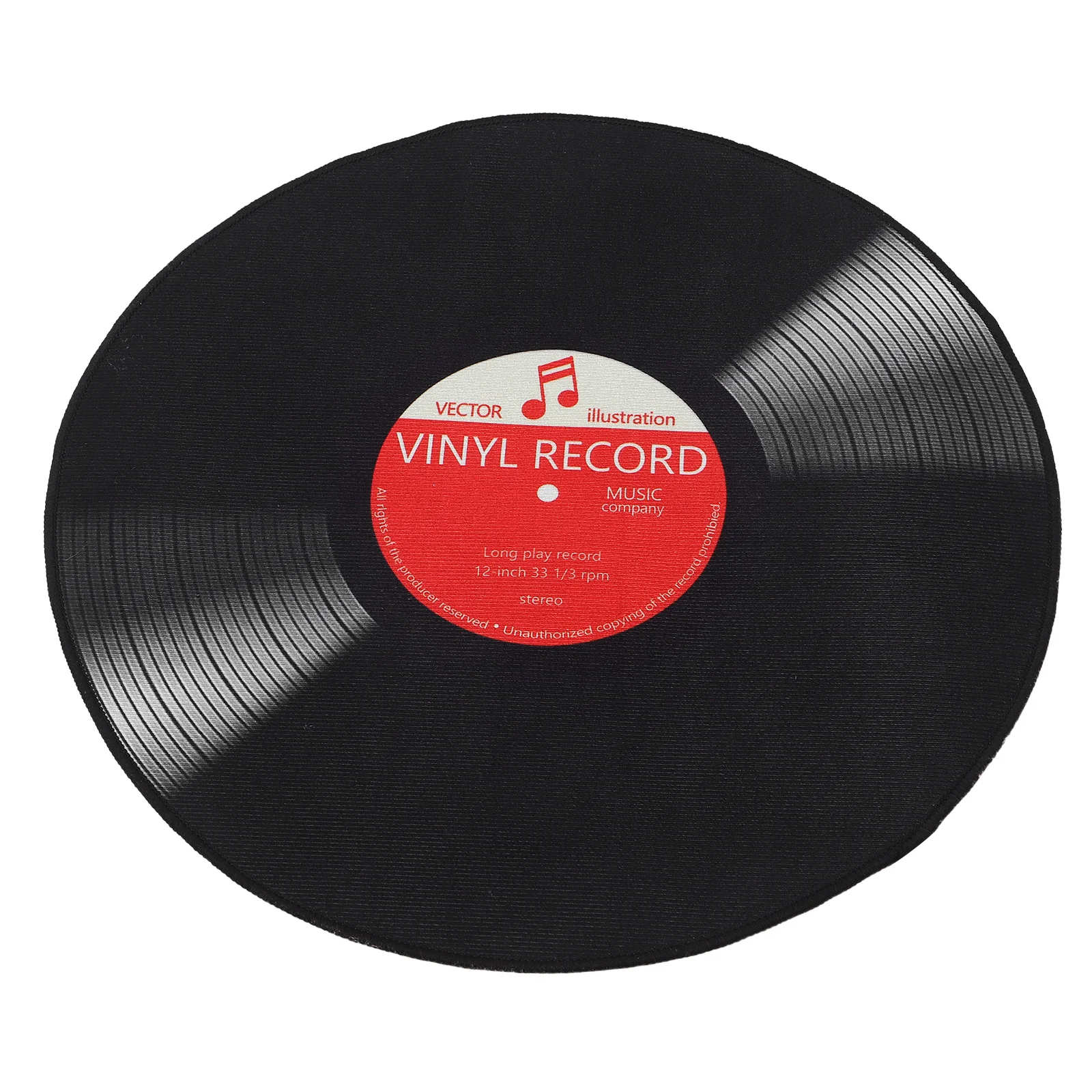 24" Vinyl Record Rug Retro Round Carpet Non-Slip Washable Area Rug For Bedroom Living Room Music Studio Black Floor Mat Home
