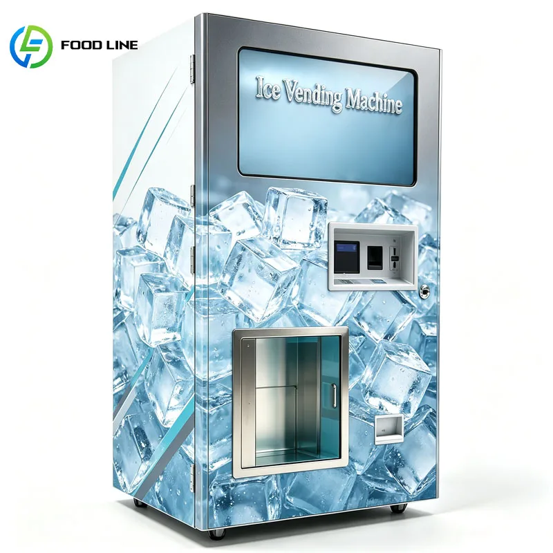 Ice Vending Kiosk Commercial 24/7 Automatic Ice Production QR Payment Self Service Retail Solution Customized