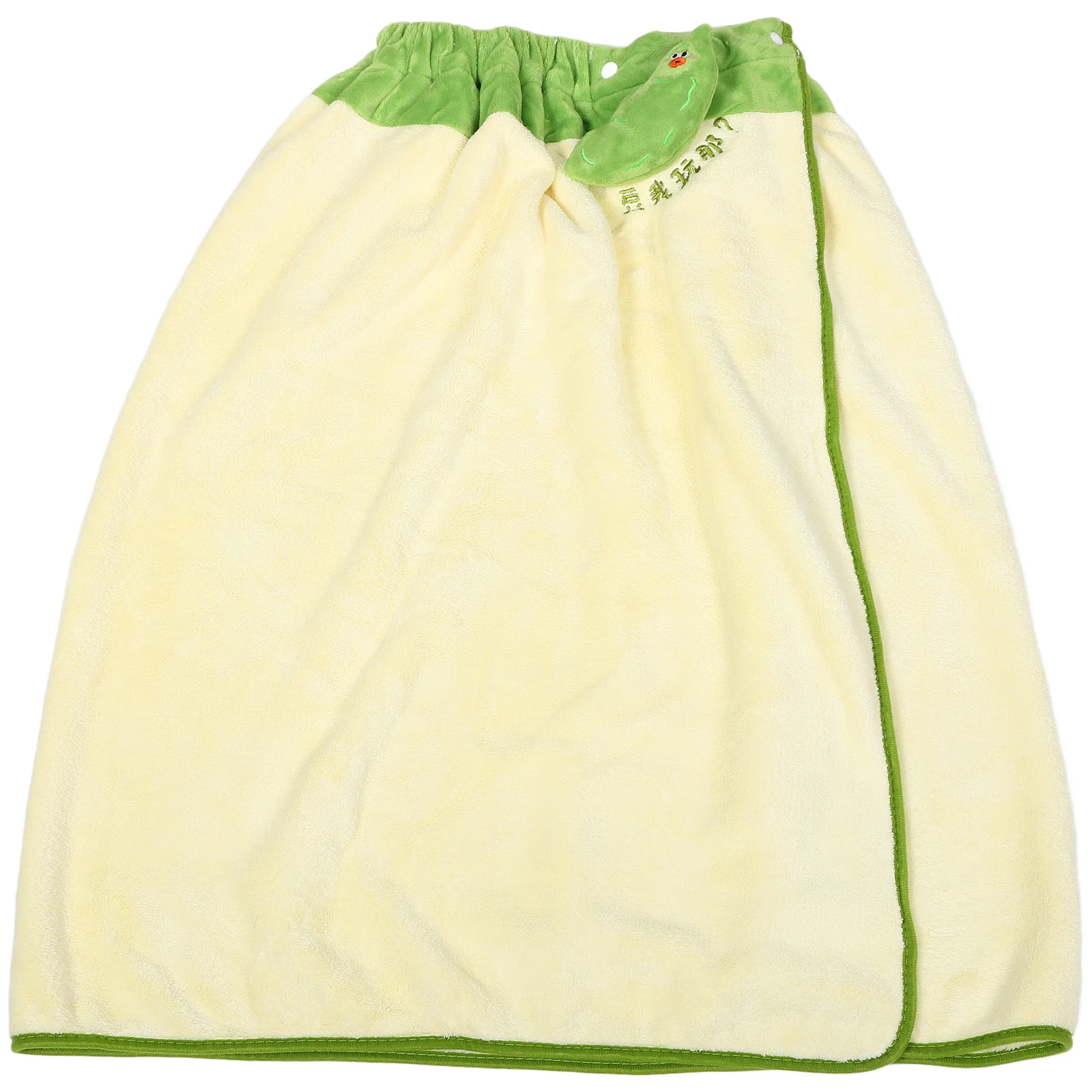 لفافة منشفة استحمام يمكن ارتداؤها للنساء مع أزرار، تصميم كرتوني لطيف، رداء استحمام ناعم ماص بعد #1