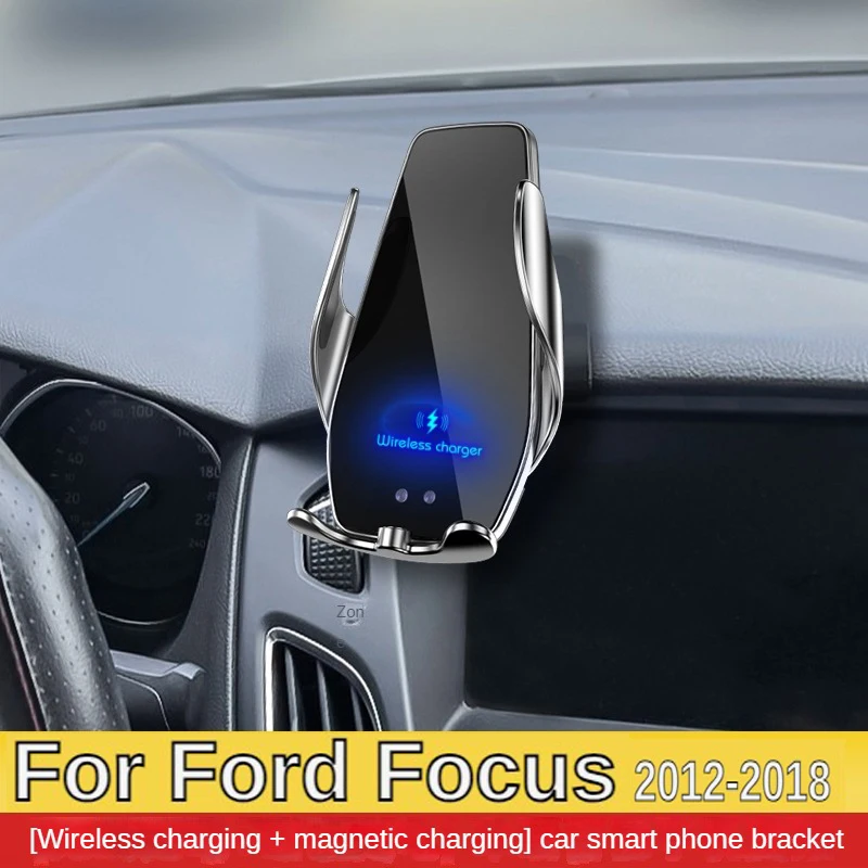 2012-2017 For Ford Focus Mobile Phone Holder Wireless Charger Car Mount Navigation Bracket GPS Support 360 Rotating