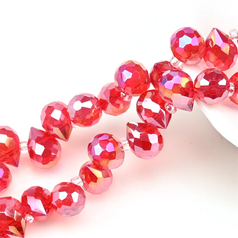 Österreich AB Farbe Kristall Erdbeere Perlen 10*8mm Glänzende Facettierte Glas Perlen für Schmuck Machen DIY Hochzeit Kleid zubehör