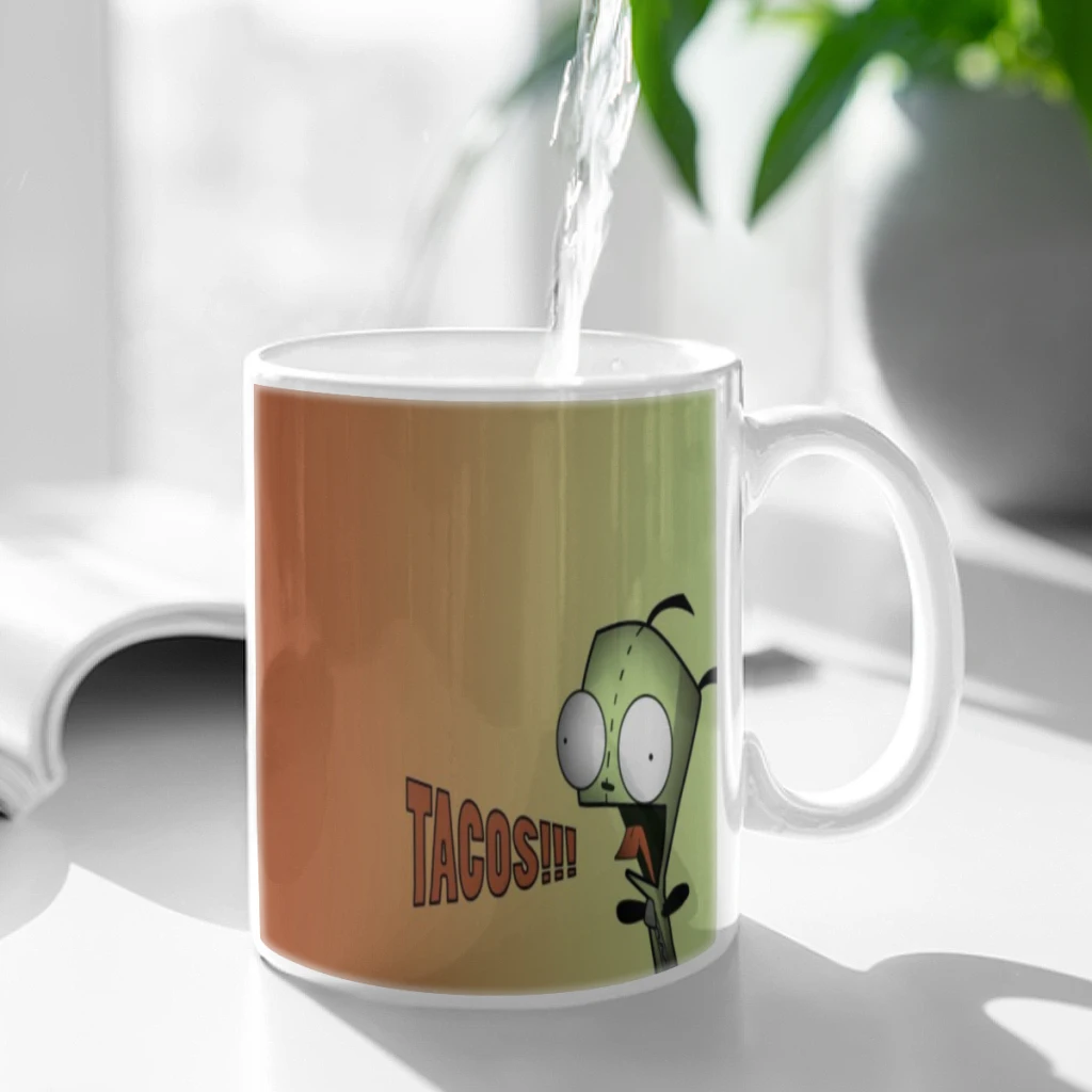 I-Invader Z-Zim Cartoon 11oz Afternoon Tea Mug Multifunctional Ceramic Coffee Mug Porcelain Coffee Cup Drinking Cup