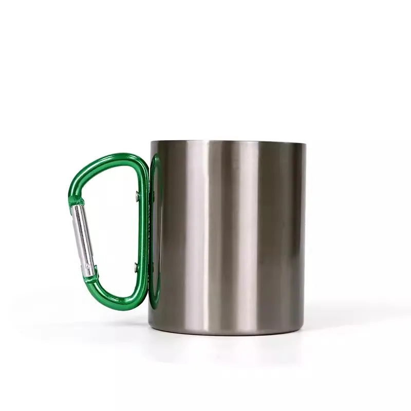 Black Carabiner Cup DIY 300ML Metal Steel Personalize Print Image Logo Text Mountaineering Buckle Stainless Steel Hiker Outdoor image 4