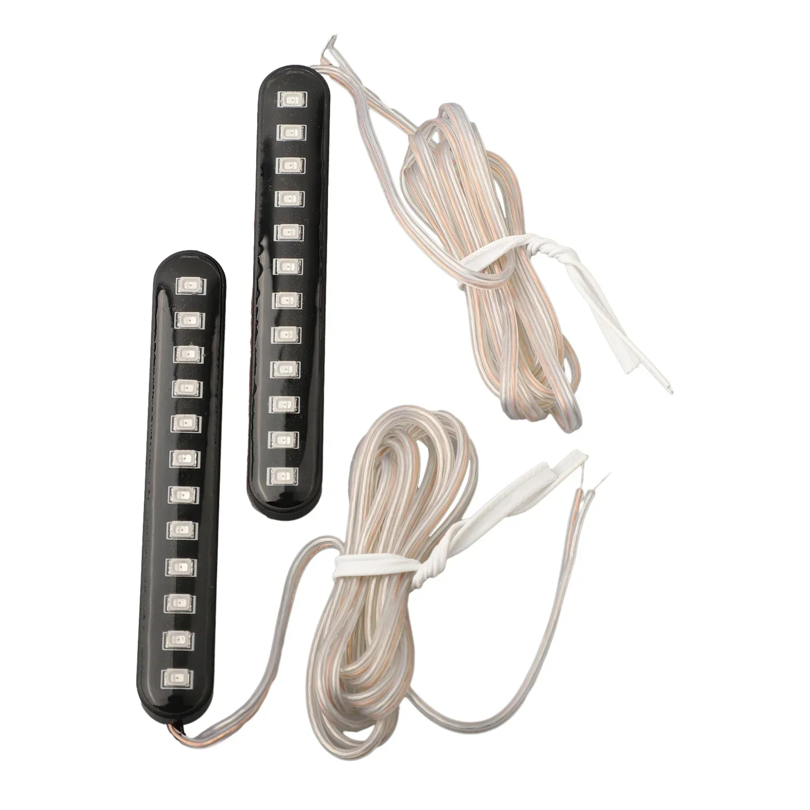 

2X 12V Sequential Flowing Motorcycle 12 LED Mini Strips Turn Signal Light Good Replacement Easy Installation Higher Efficiency