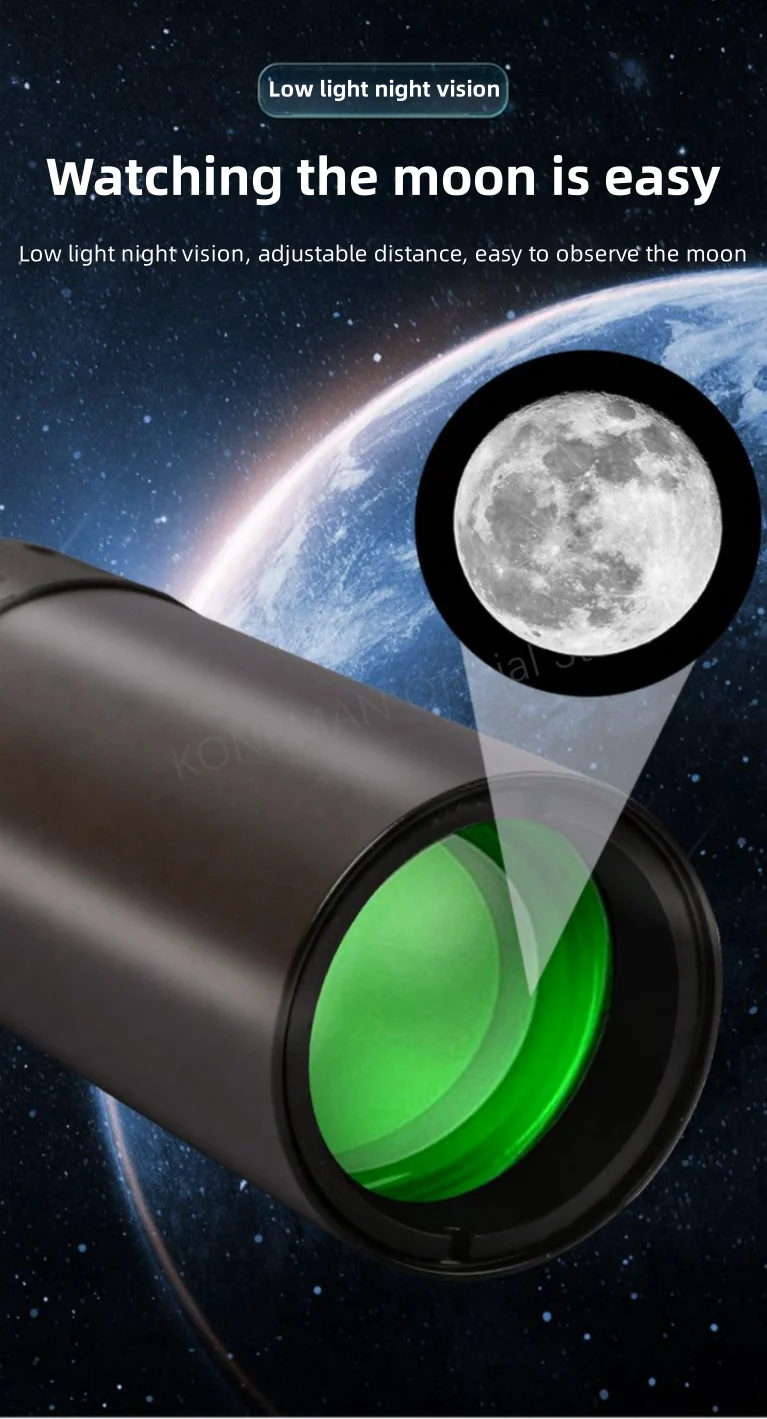 Tragbares Fernglas-Teleskop mit starkem Licht, 10–300 x 40 Zoom-Teleskop, HD-Fernbedienung, professionelles Monokular, BAK4-Prisma, Jagd, Camping – Detail 5