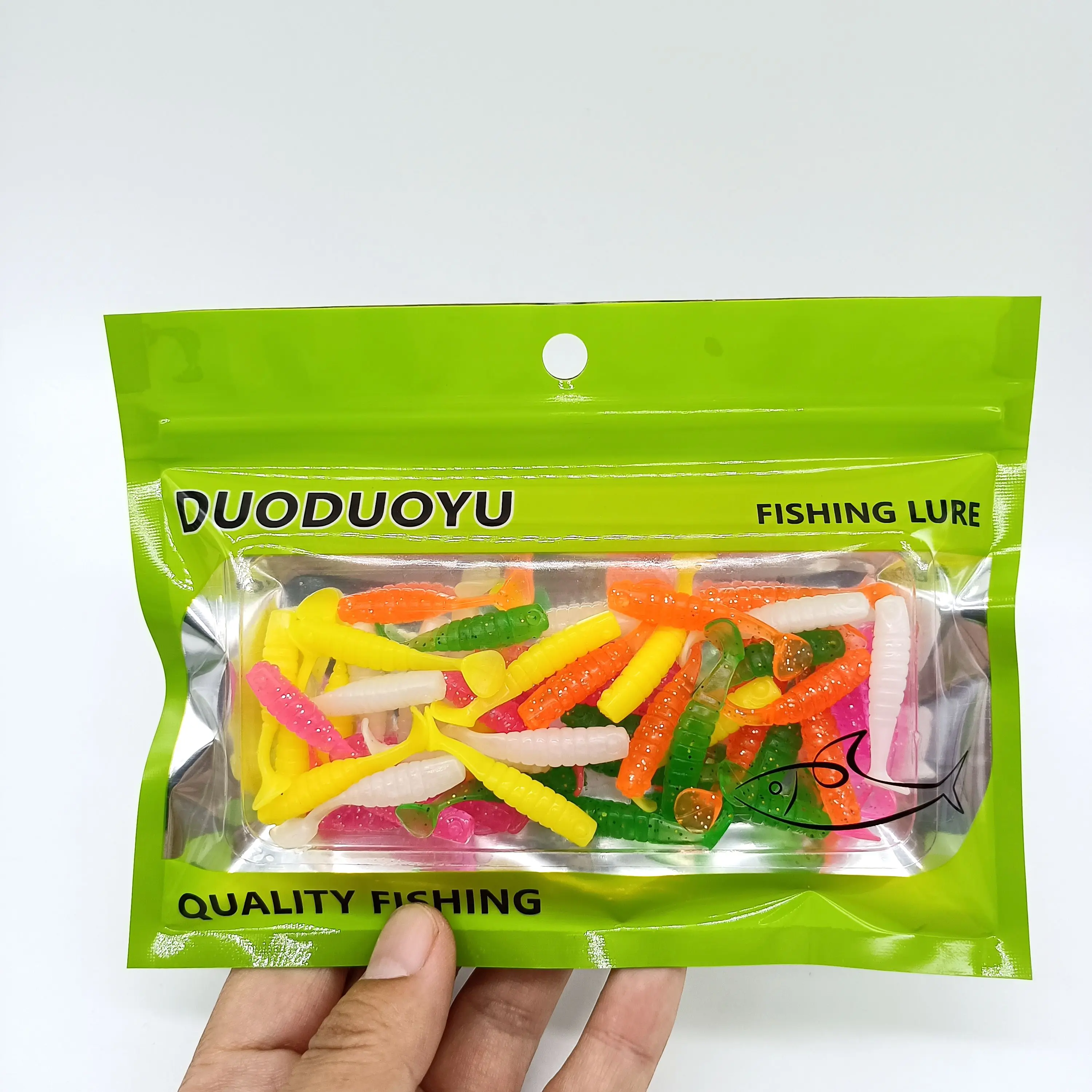 DUODUOYU 50PCS Kleine angeln paddel schwanz weichen köder 25mm/35mm Isca Künstliche jig mini kleine fisch köder angeln multicolor Tackle – Detail 10