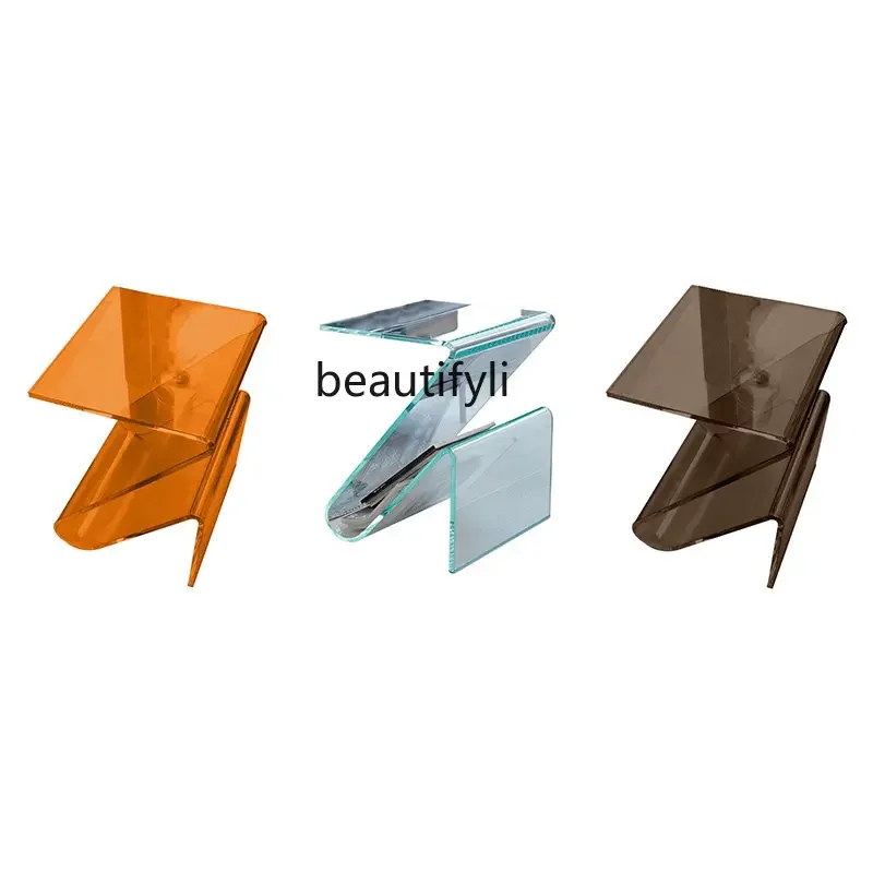 

new styleAcrylic Small Table Sofa Side Table Creative Strange Shape Designer Transparent with Personality Living Room Mini Corne