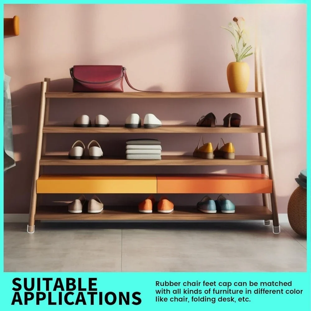 Capas transparentes para pés de cadeira de mesa com 8/16 unidades, capa protetora silenciosa, resistente ao desgaste, antiderrapante e anti-molde para proteger o chão