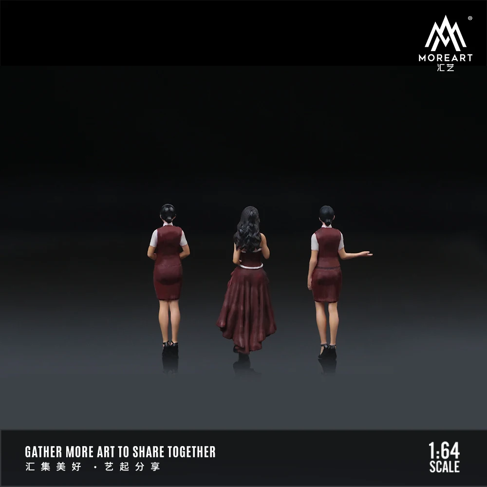 More Art 1:64  Club Girl Waitress Doll Set, Action Figure Set Simulating Resin Decoration figure model