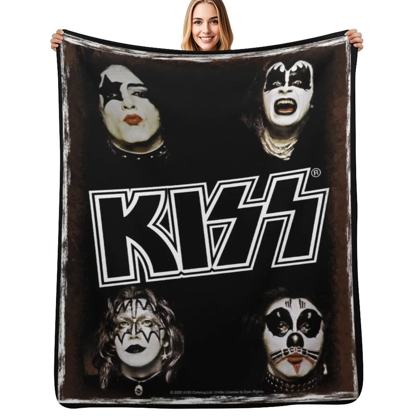 Vintage kiss original band Throw Blanket Cozy Sofa Blanket for TV Watching Napping