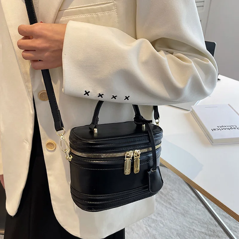 High Quality Crossbody Square Bag and Purses Barrel-shaped Shoulder Bags Women Fashion Top Handbag Ladys Cute Clutch Bag