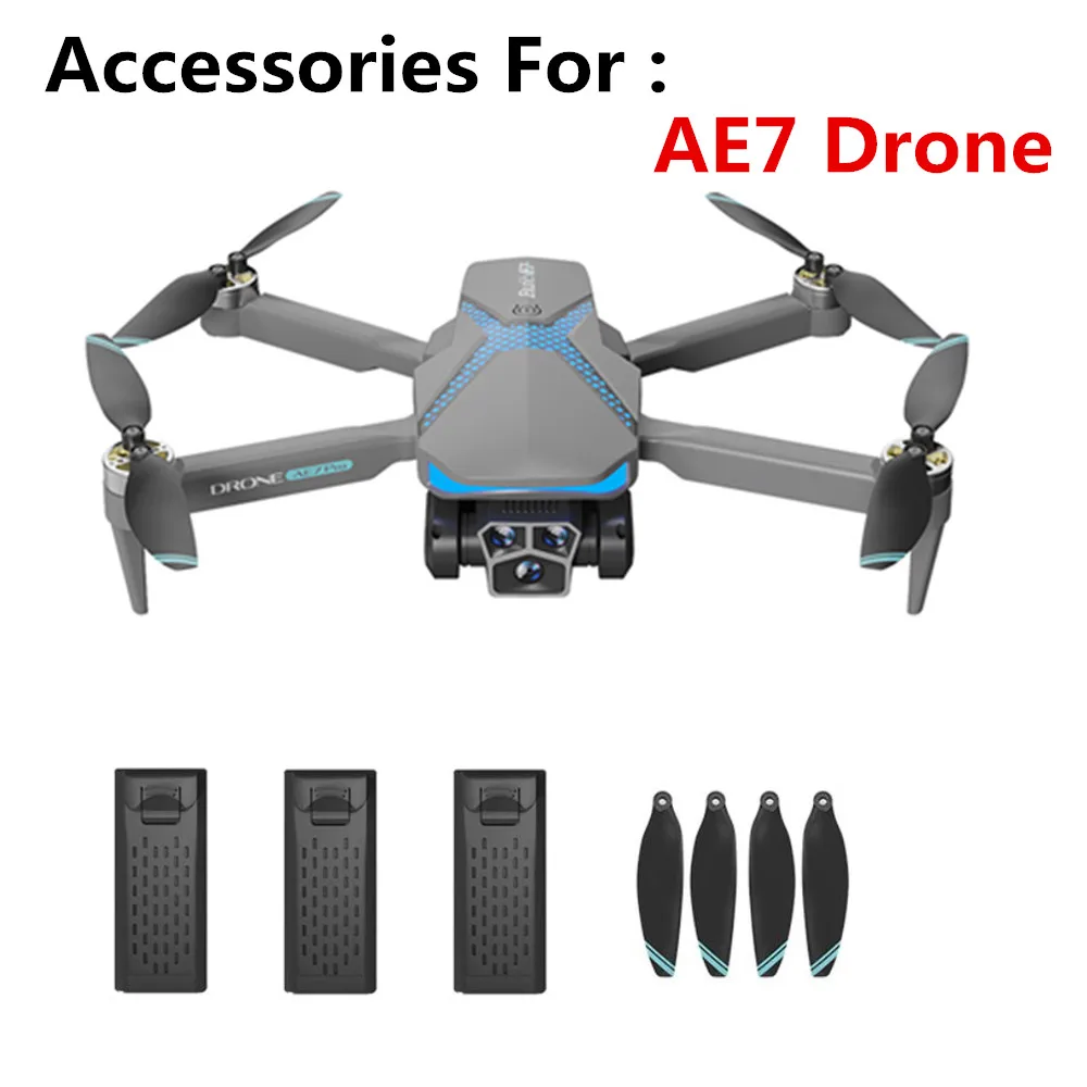 AE7 Drone Oryginalne akcesoria Akumulator 3,7 V 2000 Mah / Łopata śmigła / Linia USB / Do części AE7 Drone AE7 Pro