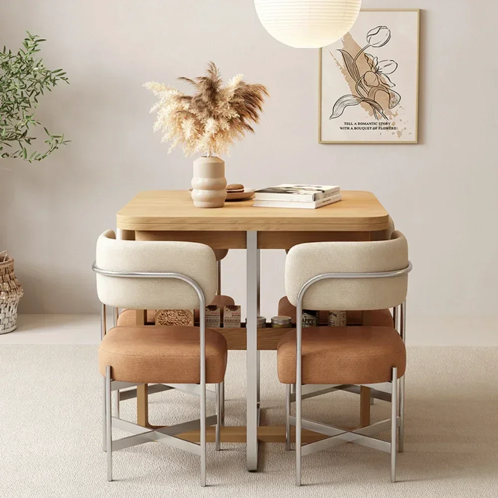 

Solid Wood Folding Now Living Room Home Multi-Functional Storage Dining Table