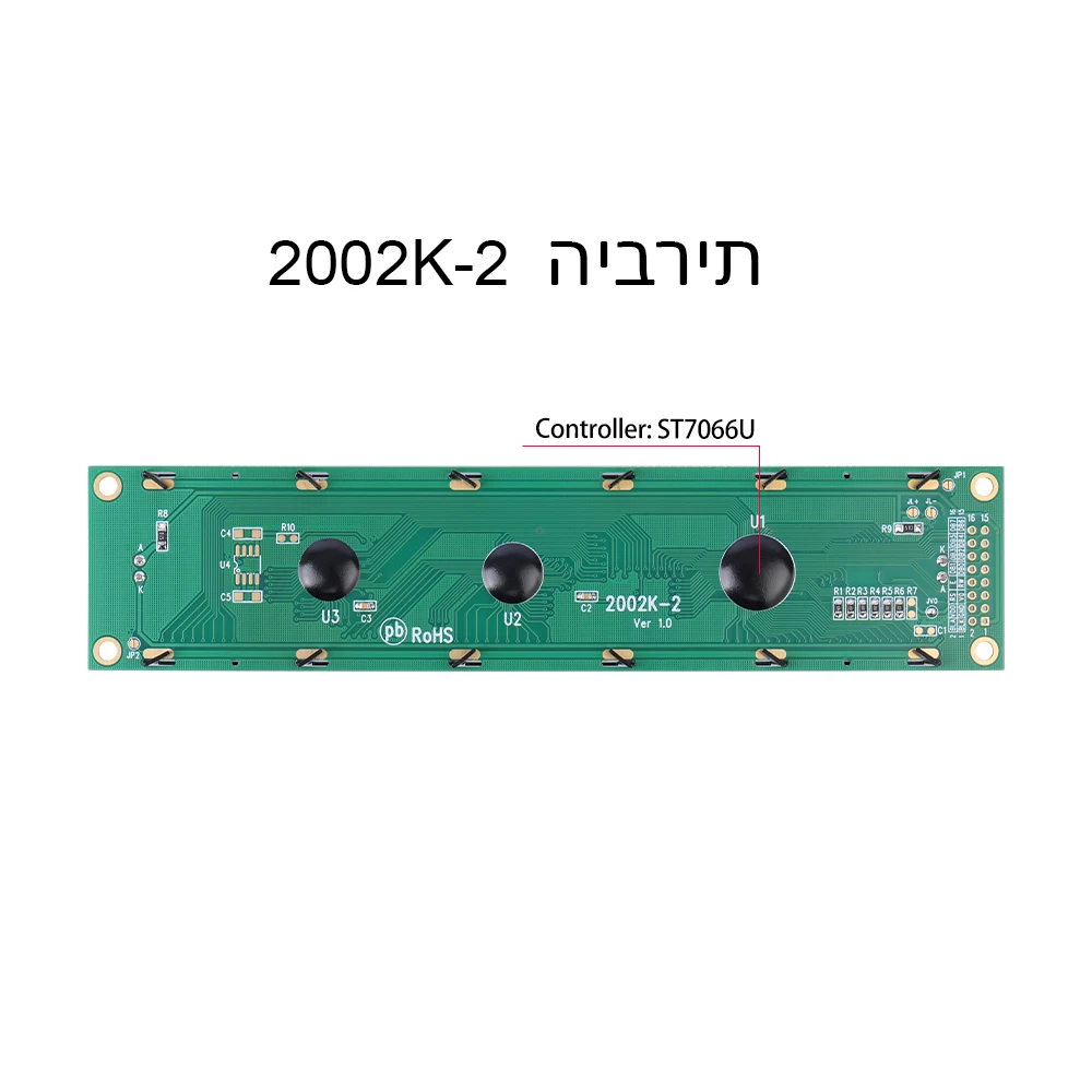 Groot Scherm 2002K-2 Hebrew Karakter Lcd Module Scherm Btn Black Film 180*40Mm Vervangt Wh2002l